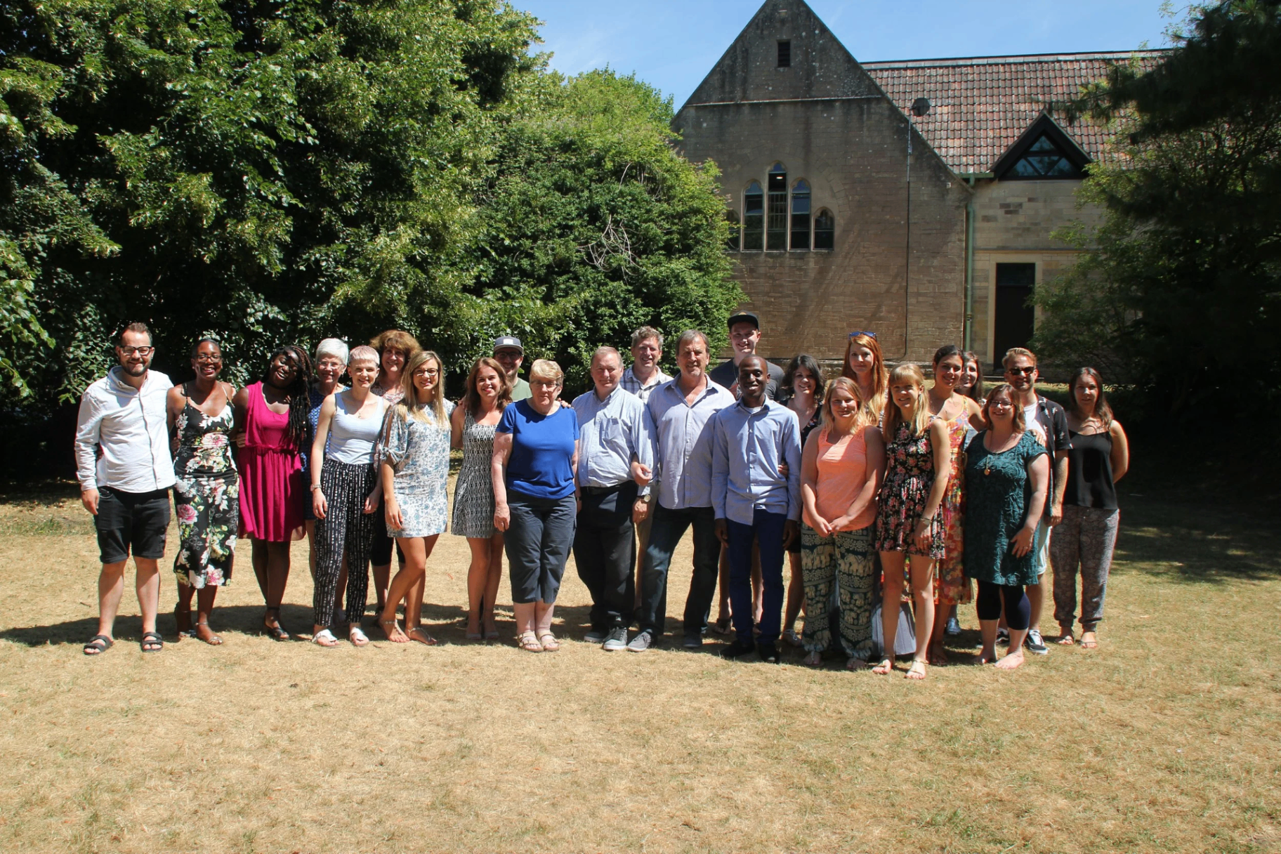 A summer gathering — the 2018 cohort under the Bath sun.